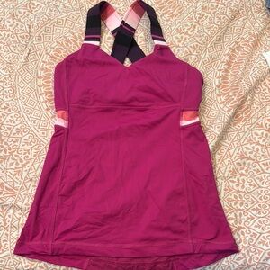 Pink Halter Top with Striped Straps